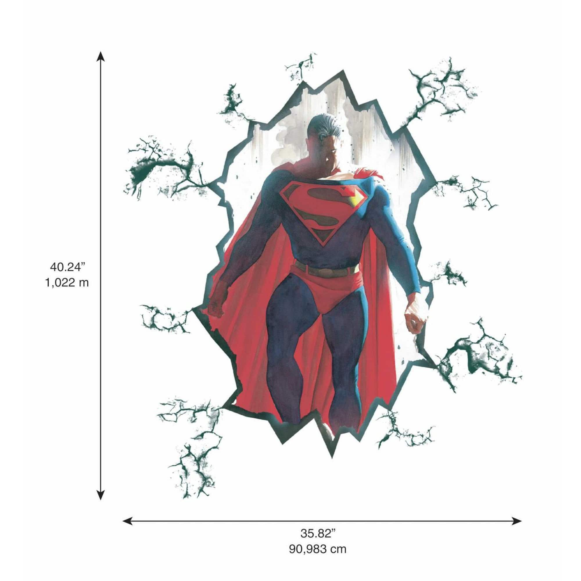 RoomMates Alex Ross Superman Cracked Peel & Stick Giant Wall Decal